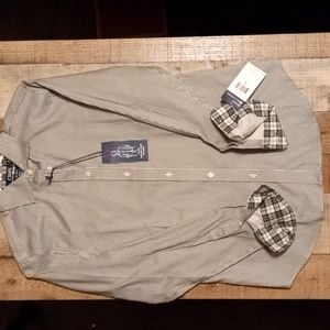 Chaps cream/black womens no iron dress shirt